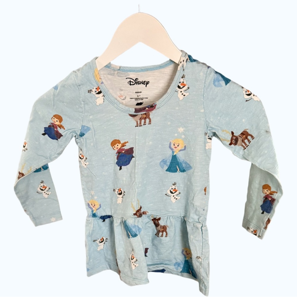 Disney Frozen Light Blue Character Peplum Top